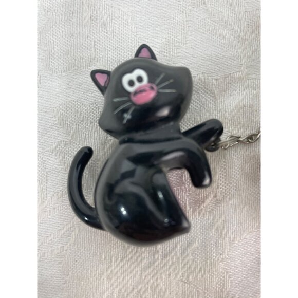 Black Cat & Fish Tea Infuser With Chain - Cute Novelty Tea Accessory For Cat Lov - Picture 3 of 4